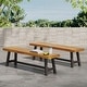 preview thumbnail 1 of 23, Carlisle Acacia Wood Outdoor Benches by Christopher Knight Home Sandblasted Brown/Rustic Metal
