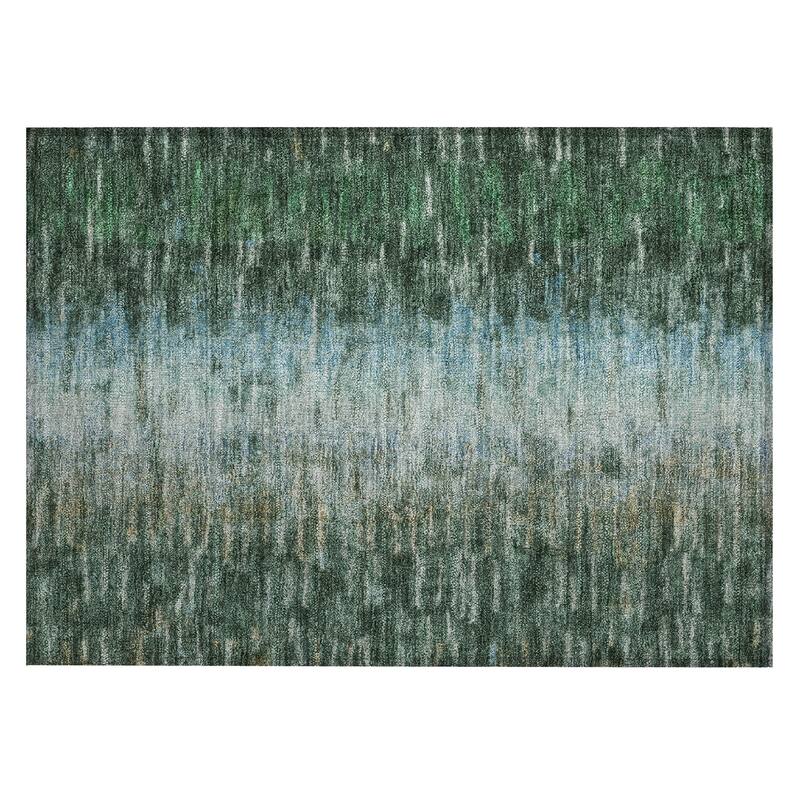Machine Washable Indoor/ Outdoor Contemporary Ombre Chantille Rug