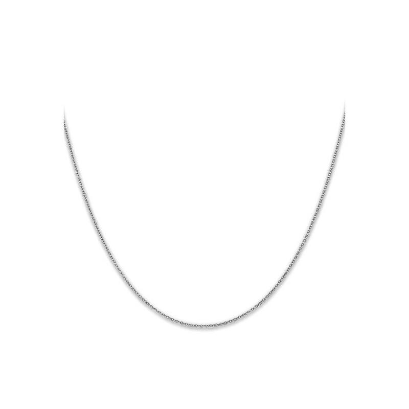 Curata 10k White Gold 1.3 mm Flat Cable Chain Necklace Options: 16 18 20 24