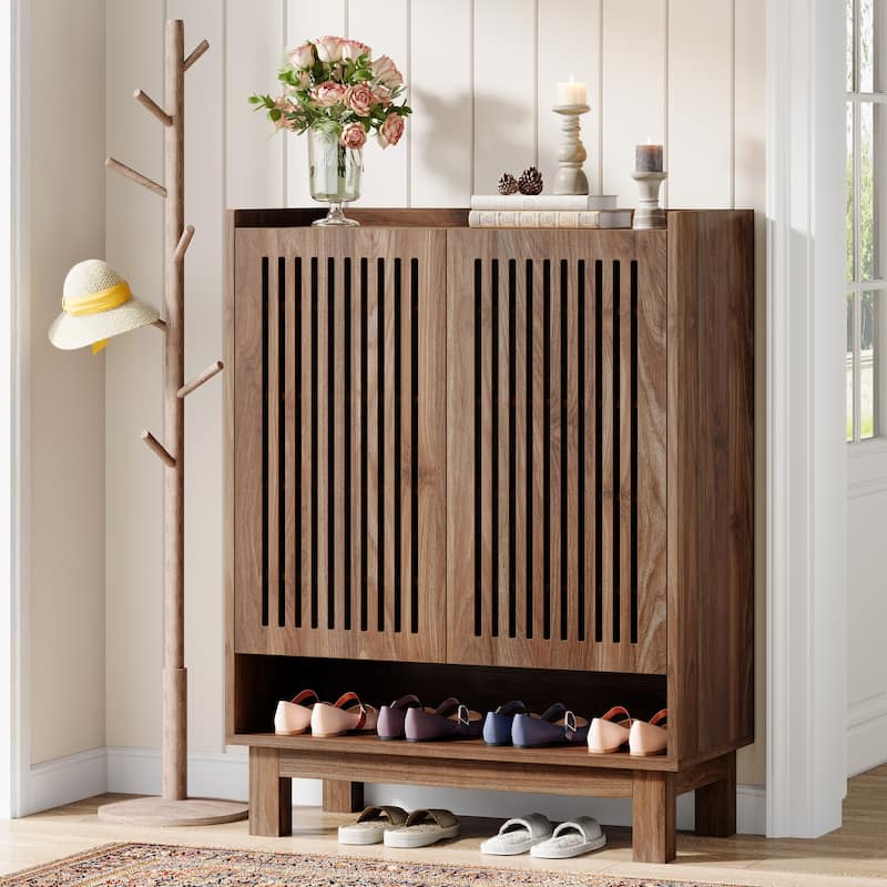 24 Pairs Shoe Storage Cabinet with Door for Entryway Living Room