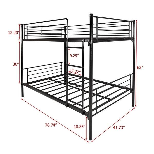 Twin Over Twin Bunk Bed with Safety Guard Rails and Ladder - Bed Bath ...