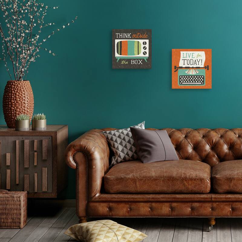 Retro Desktop Television, Retro Desktop Typewriter Canvas Art Prints