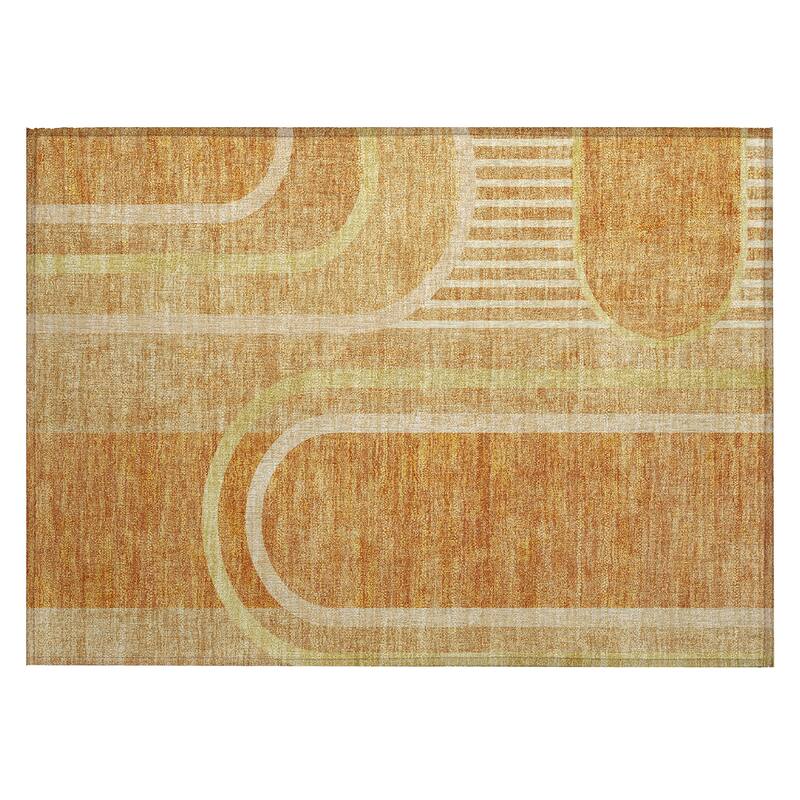 Machine Washable Indoor/ Outdoor Chantille Mid Century Modern Rug