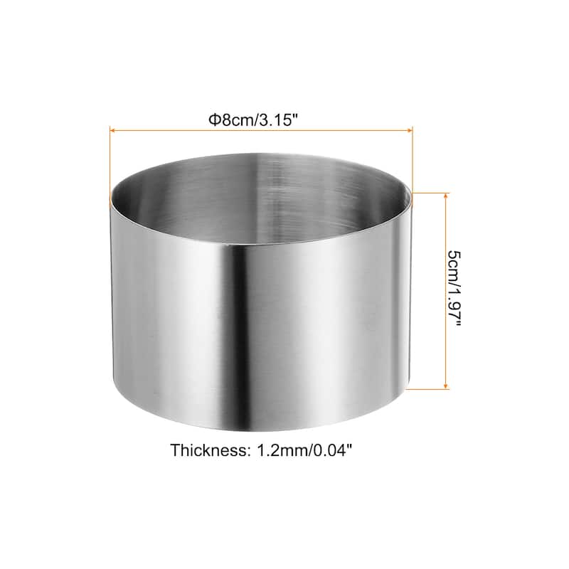 4PCS Round Cake Ring Stainless Steel Pastry Mousse Dessert Ring - 3.14 x 2 Inch