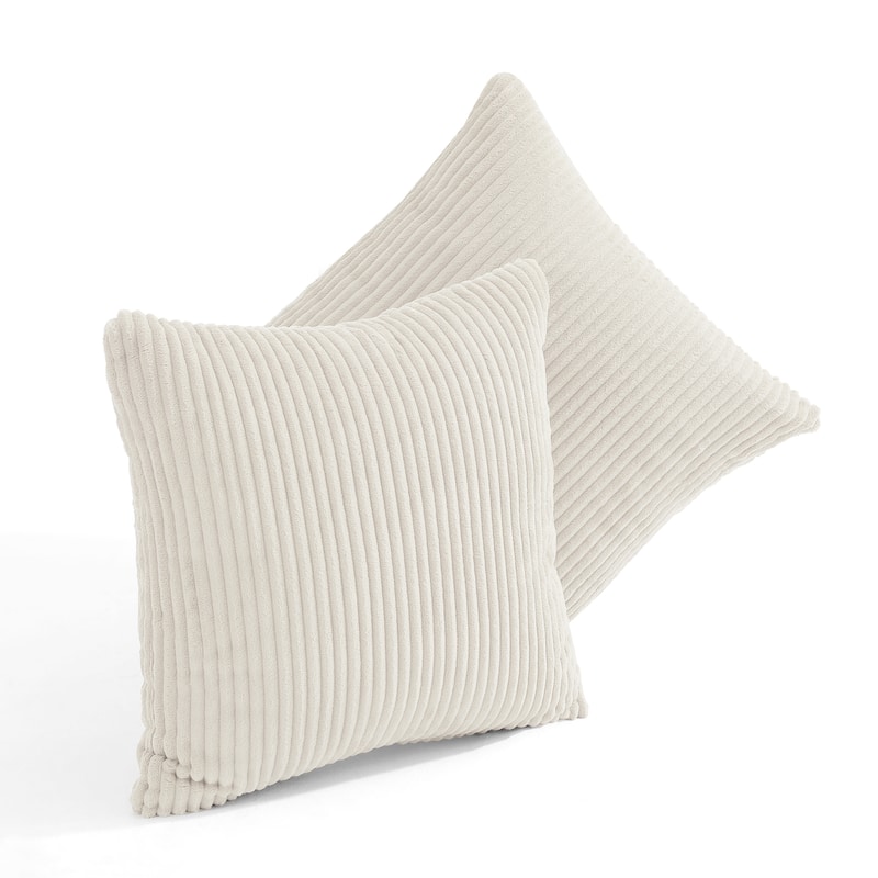 Set of 2 Decorative Corduroy Throw Pillows for Couch & Bed