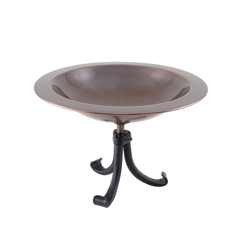 Achla Designs Classic II Birdbath w/Tripod Stand, 12.75 Inch Diameter, Antique Copper