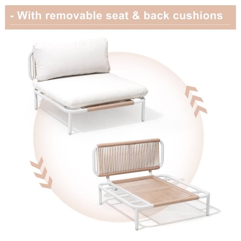 Outdoor Sofa Composed of Three Chairs, Customizable Set by Combining Multiple Chairs - Combined by 3 chairs