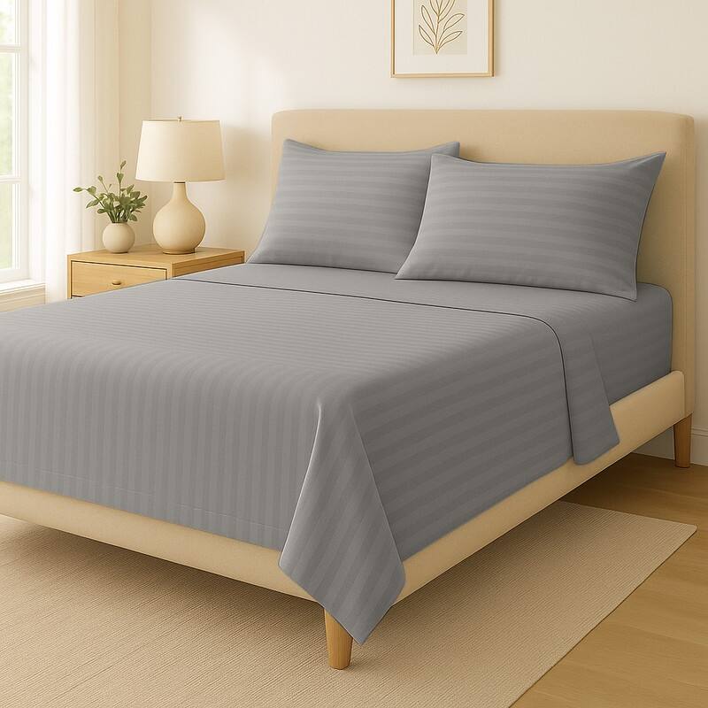 Premium Breathable Cotton Deep Pocket Sheet Set Hotel-Quality Comfort - Gray - Twin XL