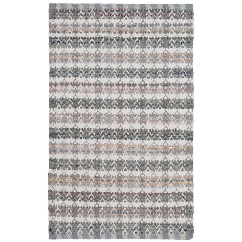 SAFAVIEH Handmade Flatweave Montauk Hermanda Casual Cotton Rug - 2'6" x 4' - Grey/Multi
