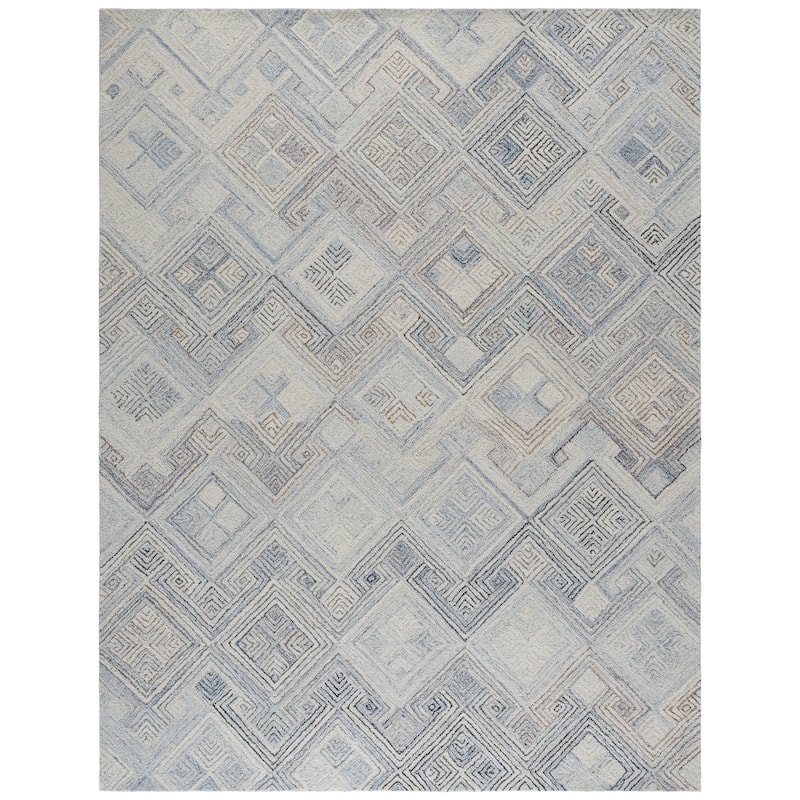 SAFAVIEH Handmade Micro-Loop Marinela Geometric Wool Rug