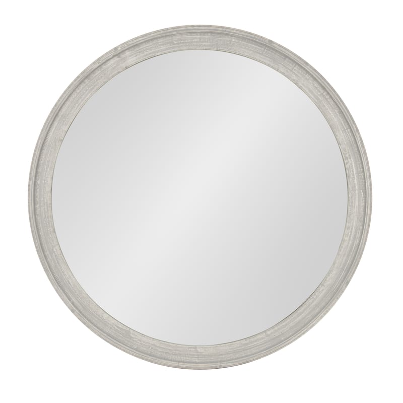 Kate and Laurel Mansell Wood Framed Wall Mirror - 28" Diameter - Gray