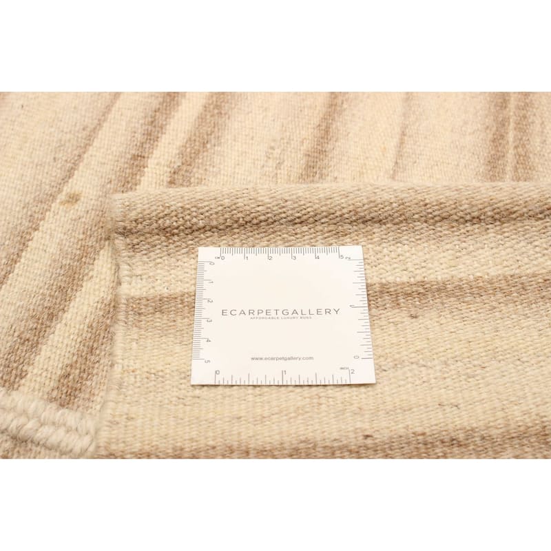 ECARPETGALLERY Flat-Weave Ankara FW Beige Wool Kilim - 5'1 x 8'1