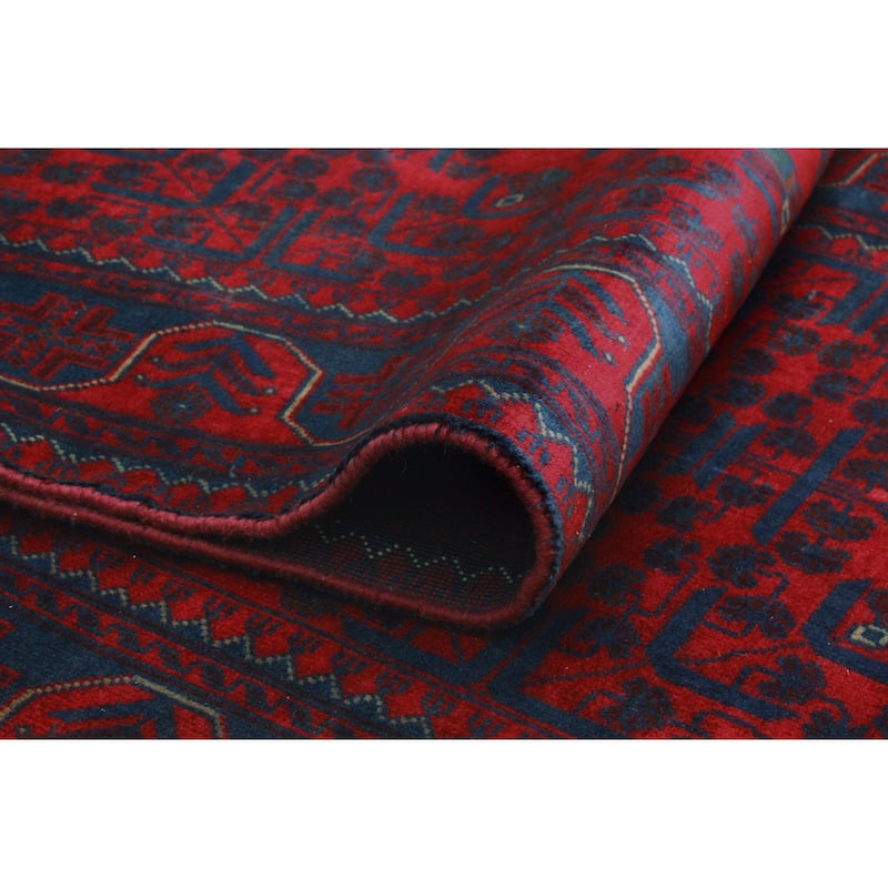 Khamyab Zarmina Red/Navy Runner - 2'11" x 18'11"