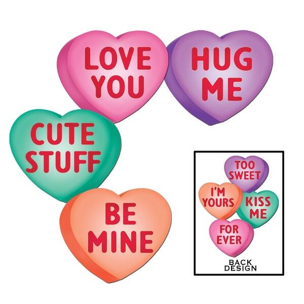 Shop Pack Of 48 Valentine Candy Heart Cutout Decorations 14