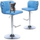 preview thumbnail 98 of 109, Modern Upholstered Swivel Adjusatble Height Leather Barstools Set of 6 Set of 2 - Blue