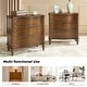 preview thumbnail 14 of 27, HULALA HOME Alois Traditional 3-Drawer End Table with Built-in Charging Station and Solid Wood Spindle Legs Set of 2