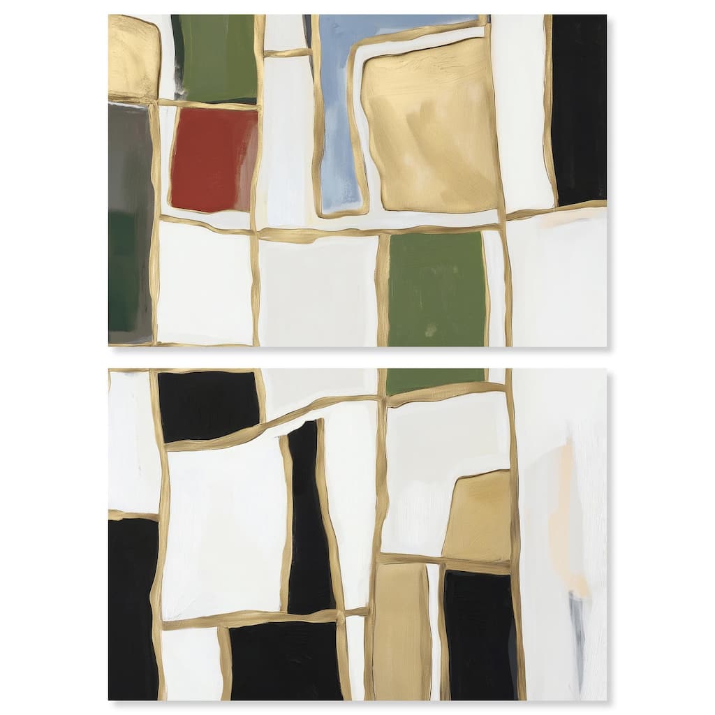 Kiss in Abstraction Canvas Set of 2 by Art Remedy, Gallery Wrapped