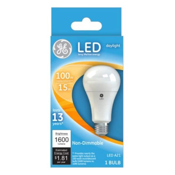 GE 15w 120v A-Shape A19 2700k E26 Fluorescent Light Bulb - 2 pack 