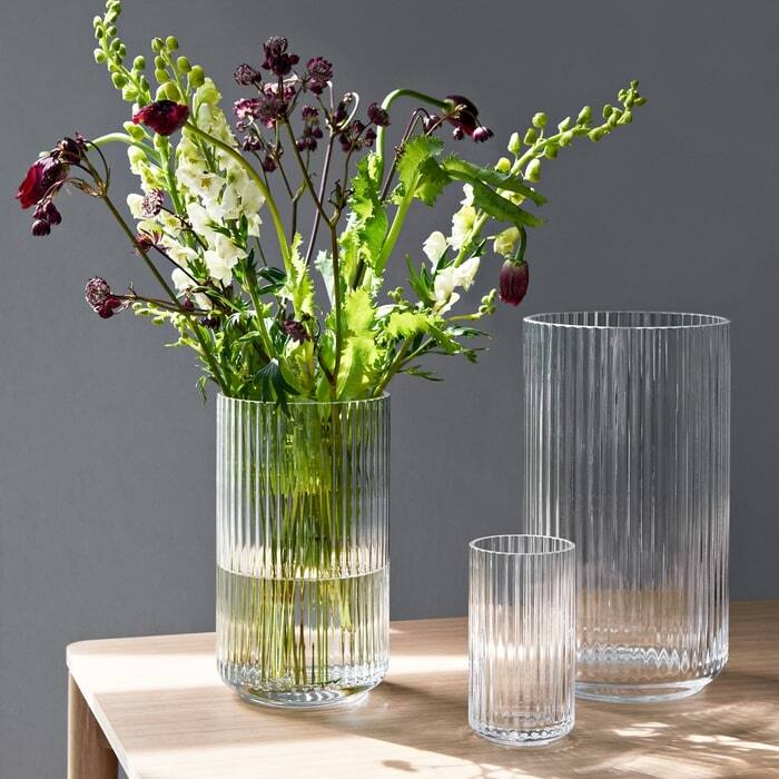 Lyngby Porcelæn Mouth Blown Glass Vase, Clear