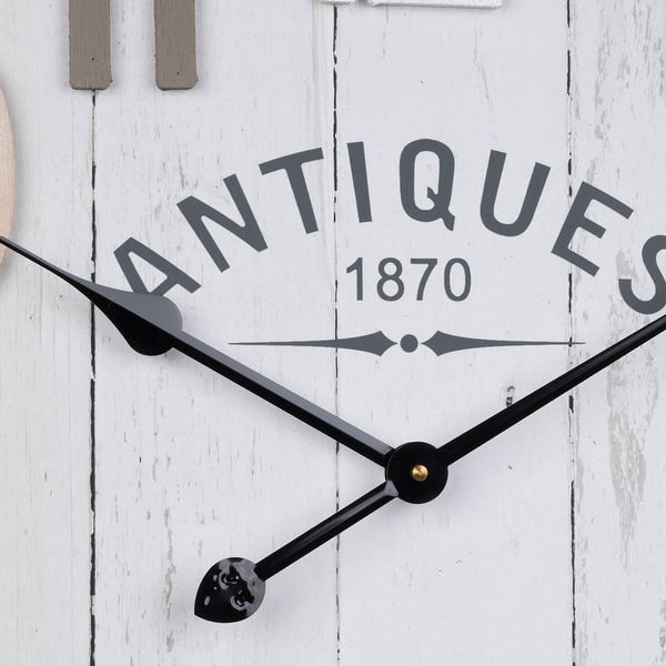 Evelina Round Watch Evelina Shiplap Round Metal Wall Clock - 24 main image 4