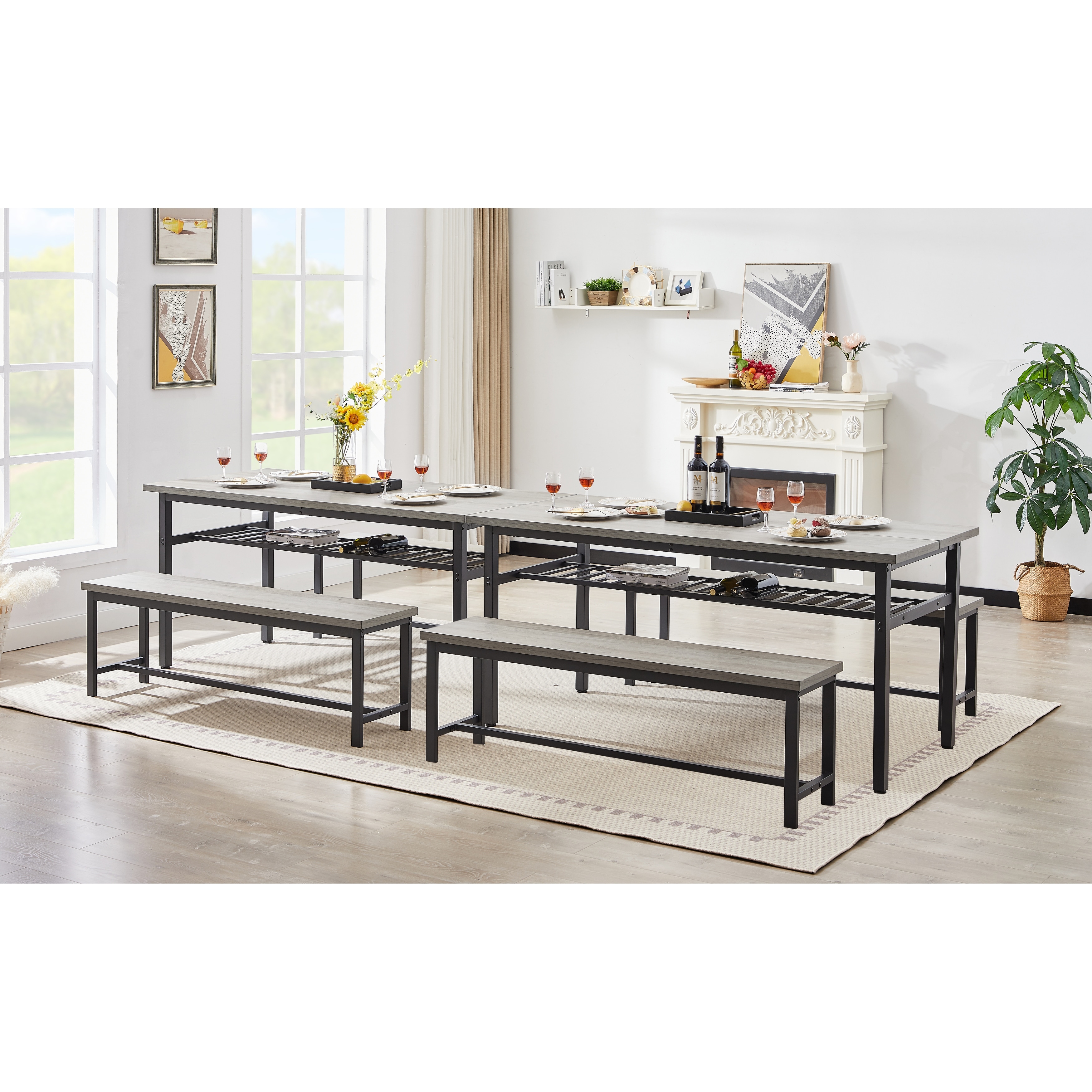 Fixed bench online dining table