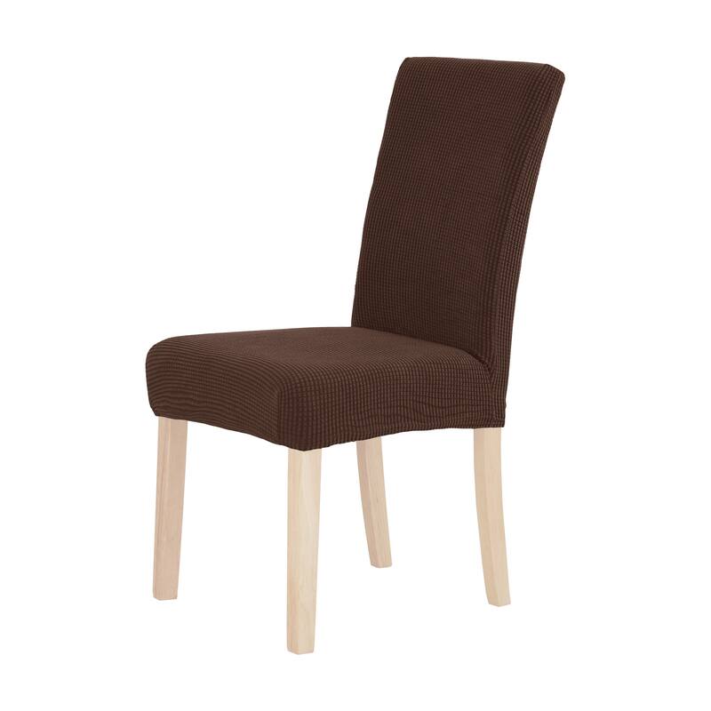 Deconovo Universal Soft Stretch Chair Slipcovers Set of 6 - Chocolate