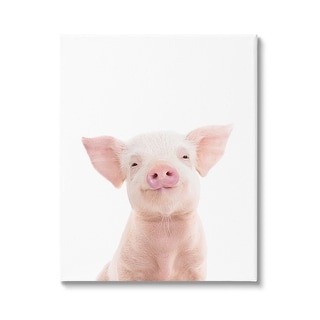 Stupell Smiling Pink Pig Canvas Wall Art Design by Sisi and Seb - Bed ...