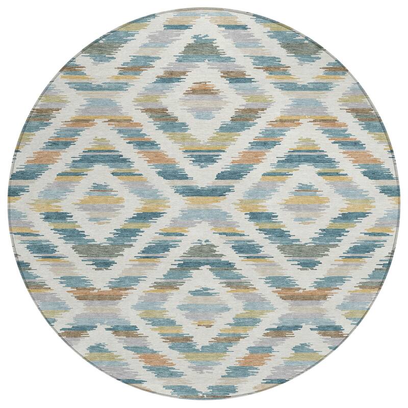 Machine Washable Indoor/ Outdoor Global Diamdon Chantille Rug