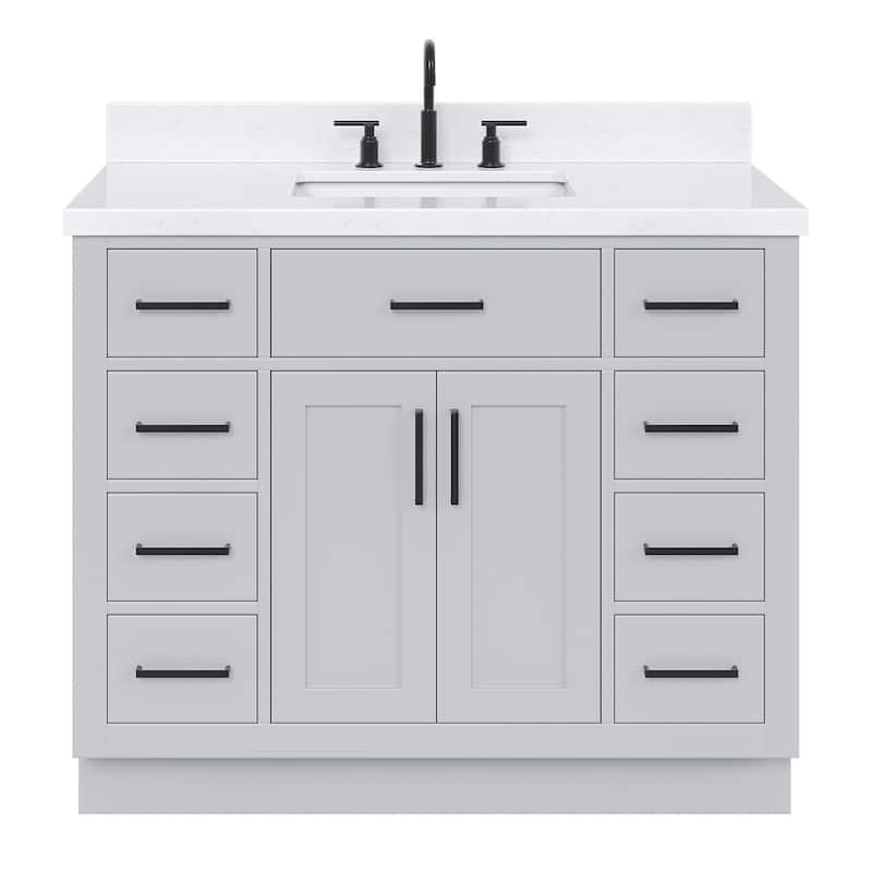 Ariel T042SCQRVO Hepburn 42" Free Standing Single Basin Vanity Set - Grey