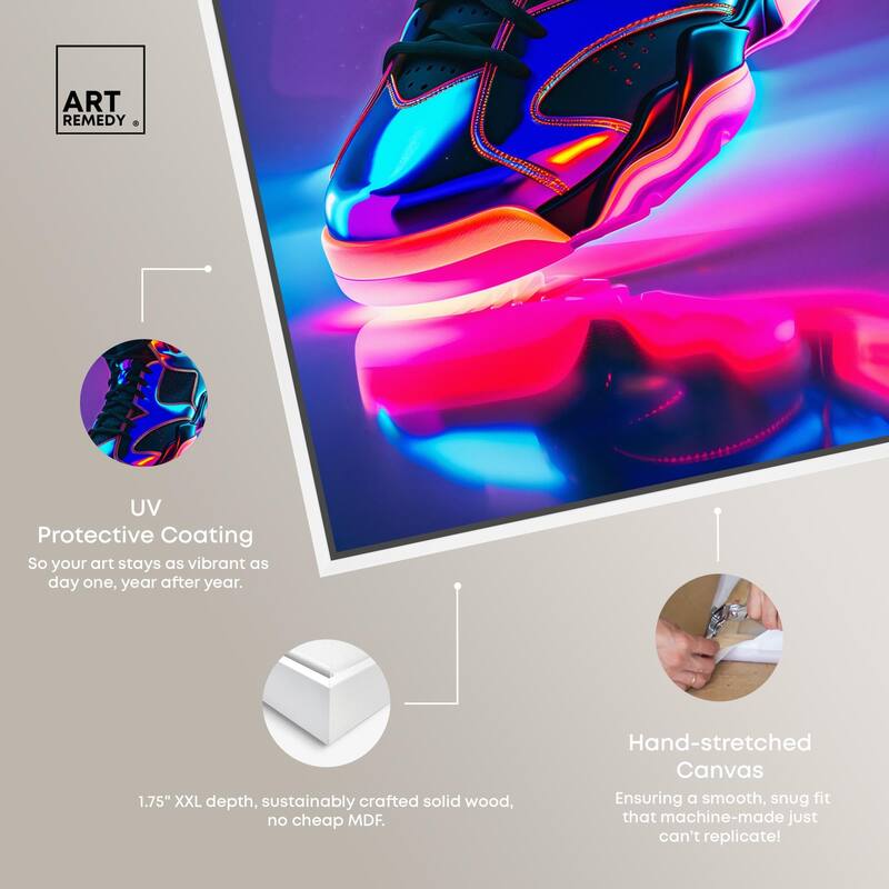 Cool Glow Sneaker Hype Canvas by Art Remedy