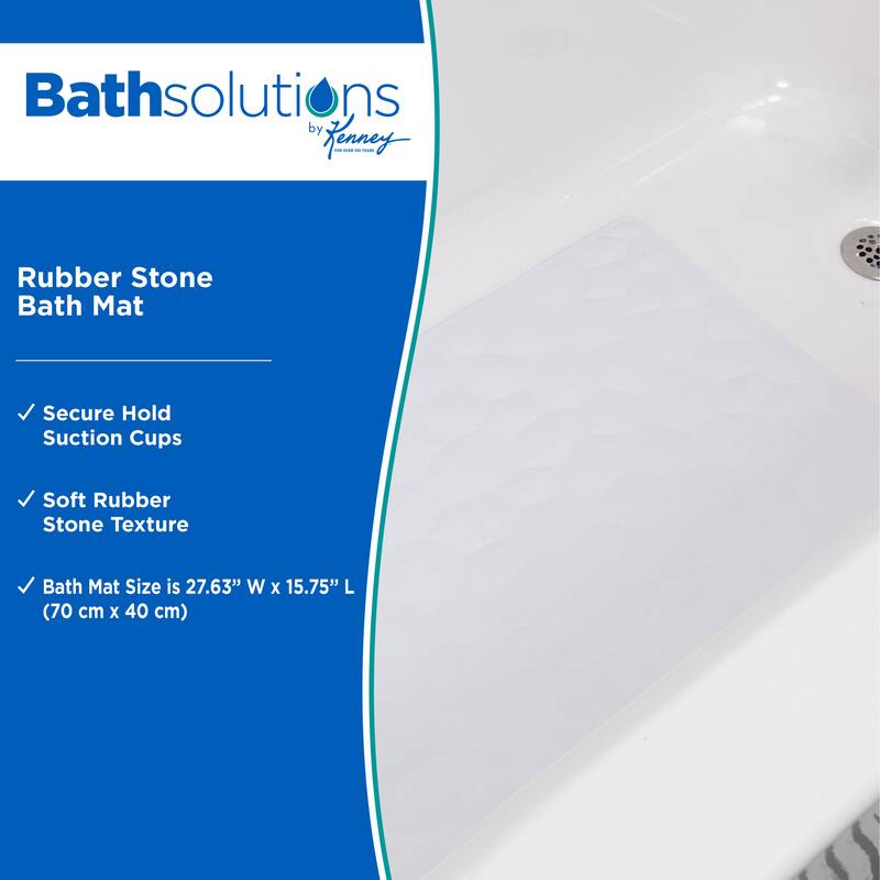 Kenney Stone Rubber Bath, Shower, and Tub Mat, 15.75" W x 27.63" L