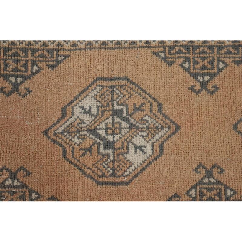 Geometric Bokhara Oriental Rug Handmade Wool Carpet - 6'6"x 9'7"