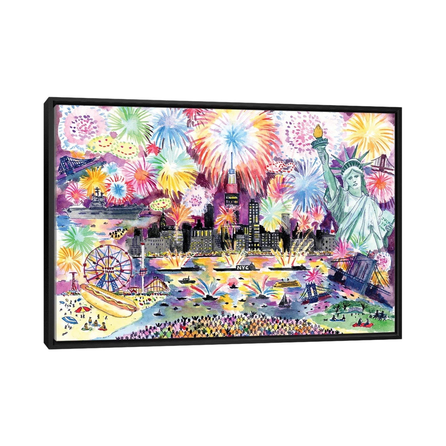 iCanvas "Fourth Of July" by Michael Storrings Framed Canvas Print