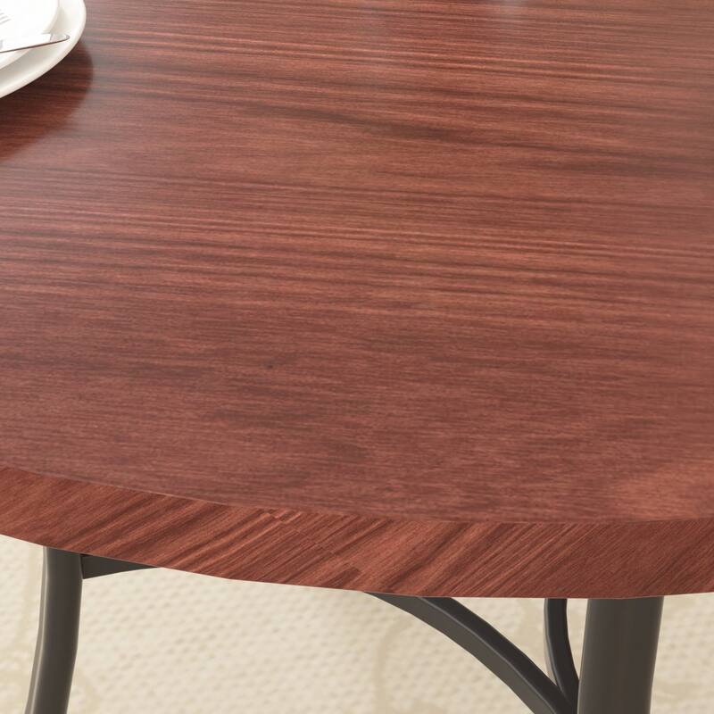 VECELO 36 Inch Round Dining Table for 4 with 400lbs Capacity Sturdy Curved Legs for Kitchen & Dining Room