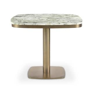 Aurelle Home Antique Brass Marble-Top Cafe Table