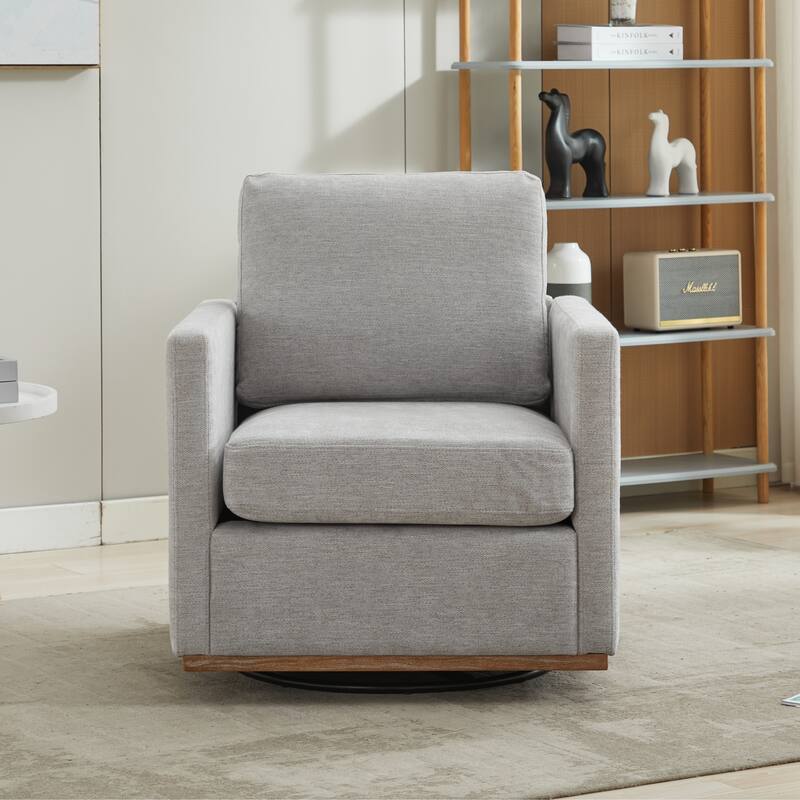 Mid Century Modern Swivel Accent Chair, 360 Degree Swivel Armchair For Living Room, Bedroom