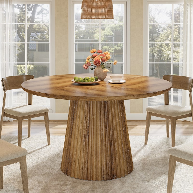 Wood Kitchen Table, Round Dining Table, Living Room Bistro Dinner Accent Table