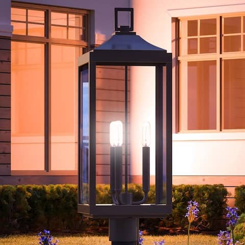 Luxury Colonial Post/Pier, 26.875"H x 9.5"W, with Modern Farmhouse Style, Olde Bronze, by Urban Ambiance