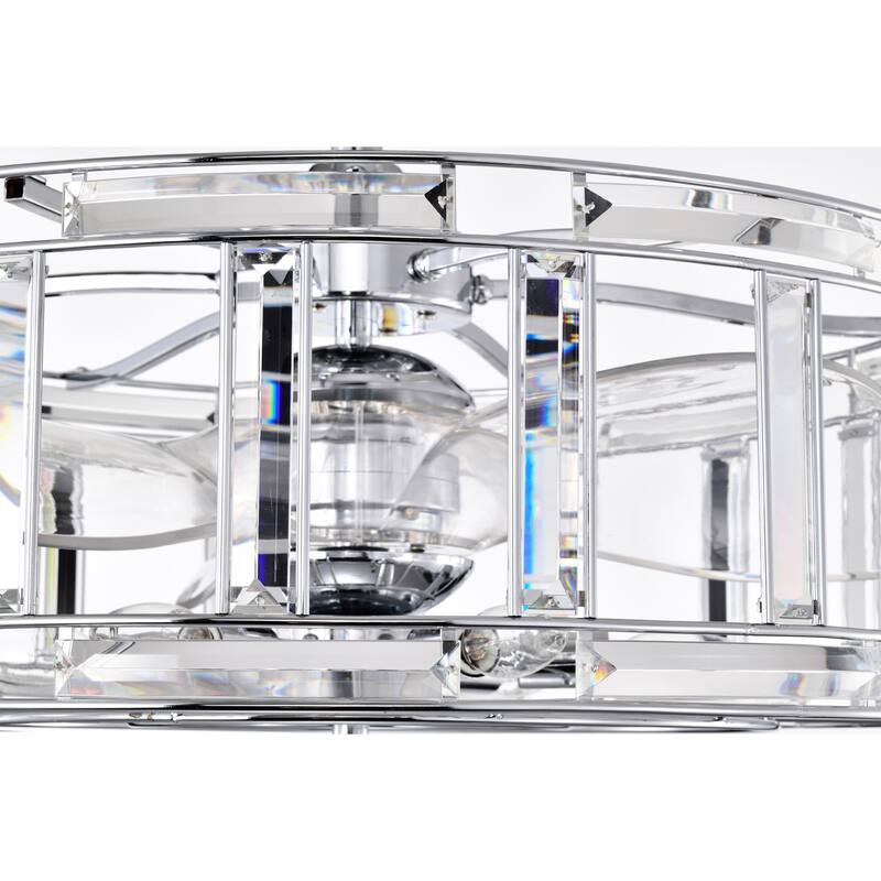 Luna 25 Inch Crystal Shade Fandelier with Light