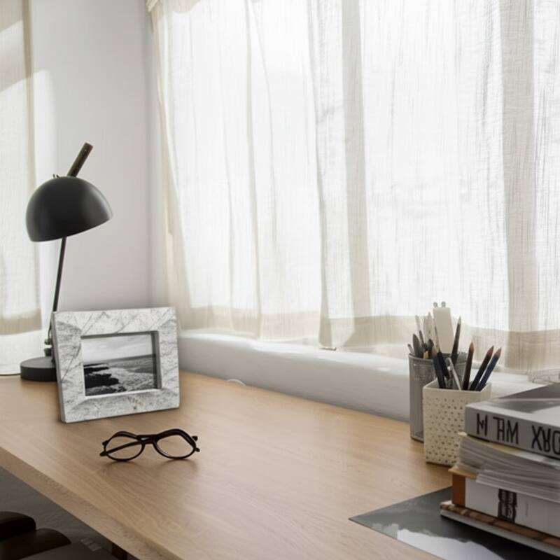 Stone Wood Frame Capri Style Modern Design for Home Office - 1" White