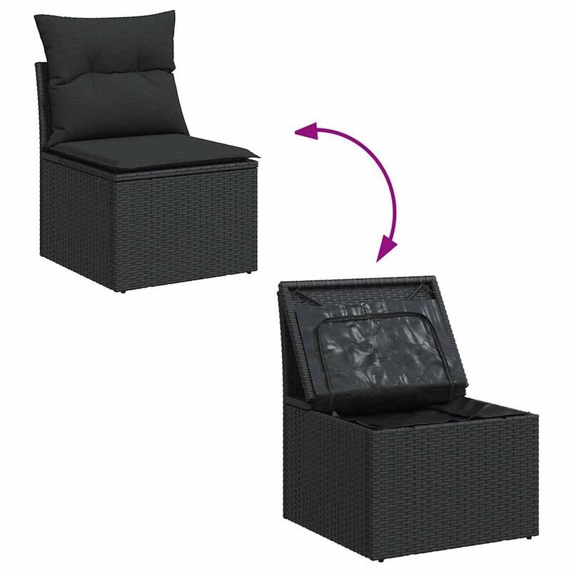vidaXL Garden Sofa Set Black