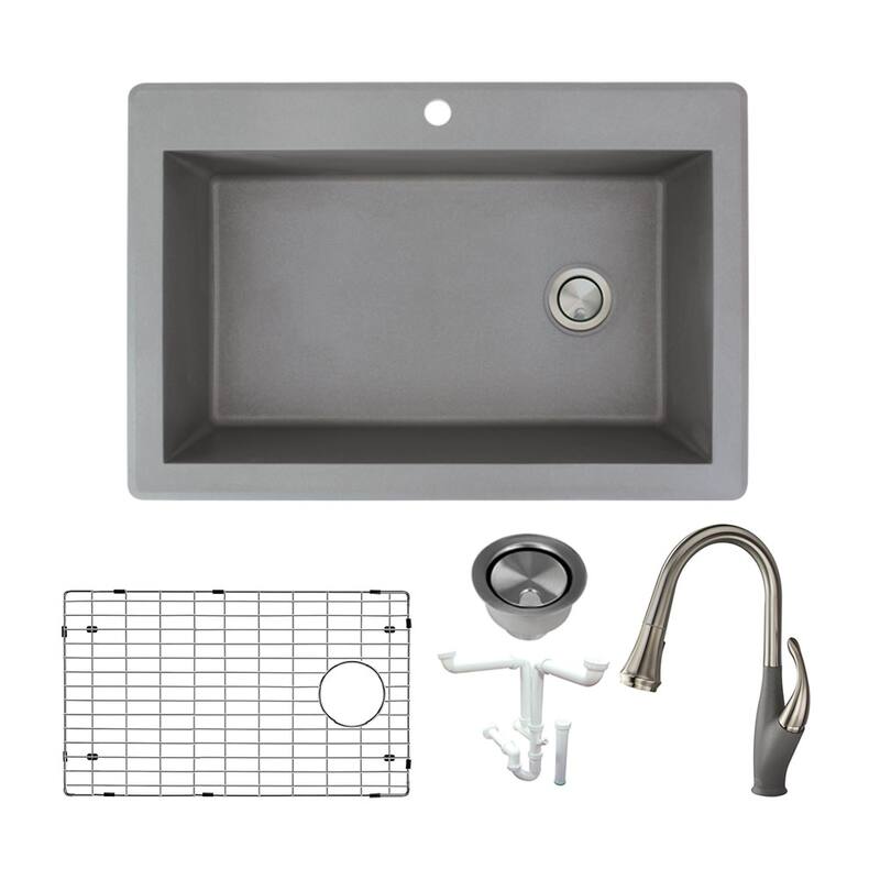 Transolid KF-RTSS3322 Radius 33" Drop In Single Basin Granite Kitchen
