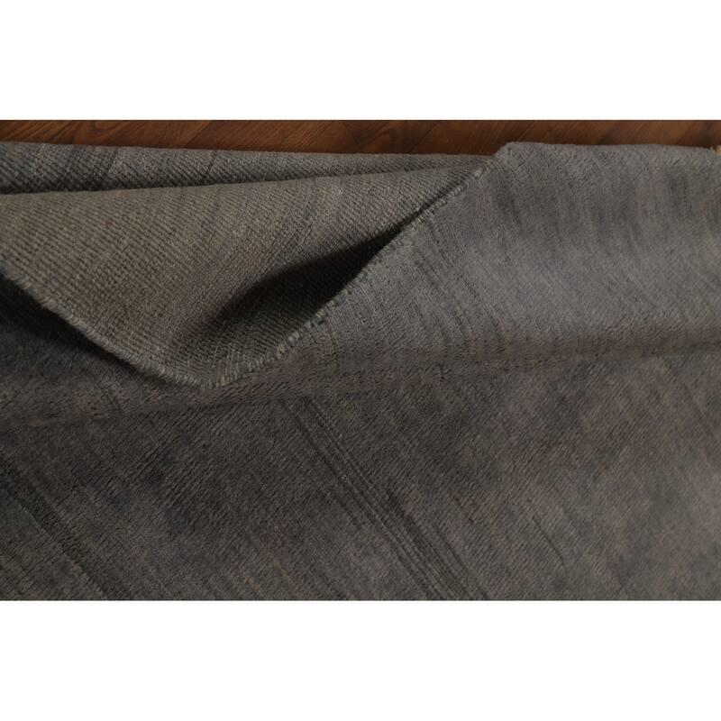 Gray Modern Gabbeh Oriental Rug Handmade Wool Carpet - 5'5"x 6'7"