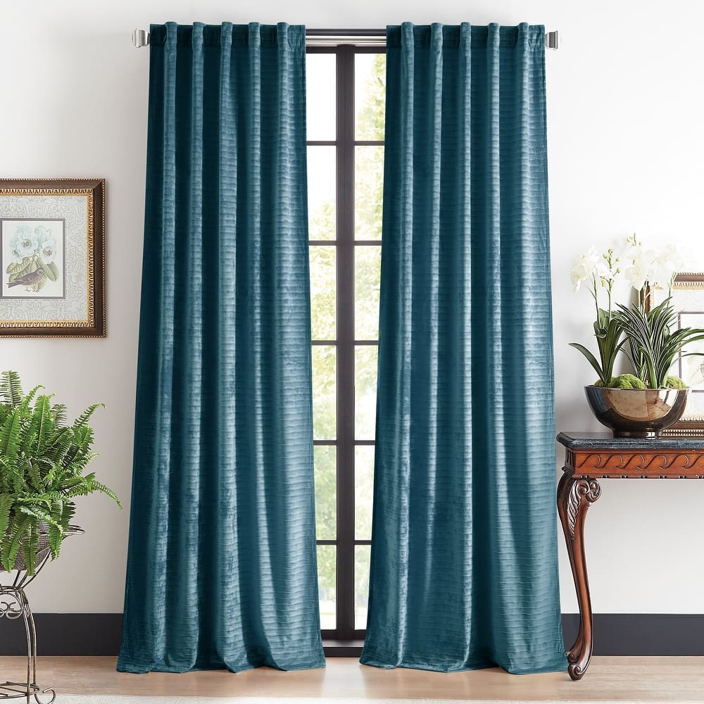Martha Stewart Wave Embossed Curtain Panel Pair