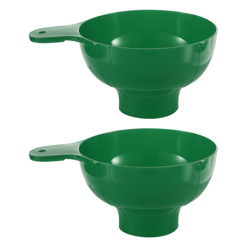 2 Pack Canning Funnel, Plastic Kitchen Funnel, Green