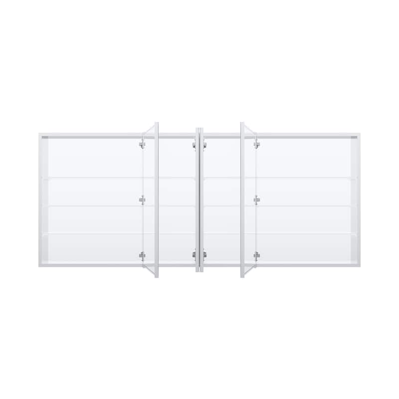 30'H Bathroom Recessed or Surface Wall Mount Medicine Cabinet With Adjustable Glass Shelves