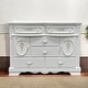 preview thumbnail 2 of 3, 6 Drawer and 2 Doors Wooden Dresser with Crystal-like Knob Handle in White Finish