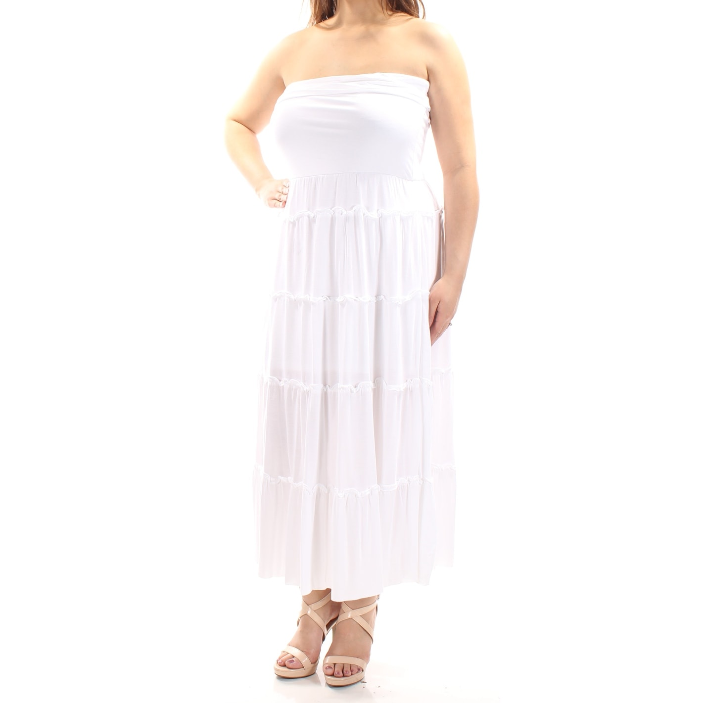 white maxi shift dress