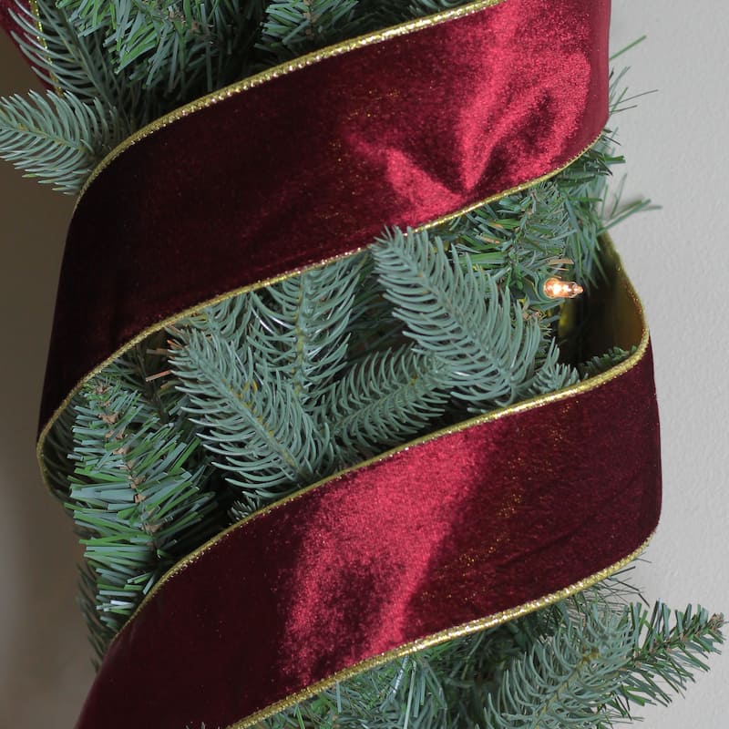 Red and Gold Wired Christmas Craft Ribbon 2.5" x 10 Yards