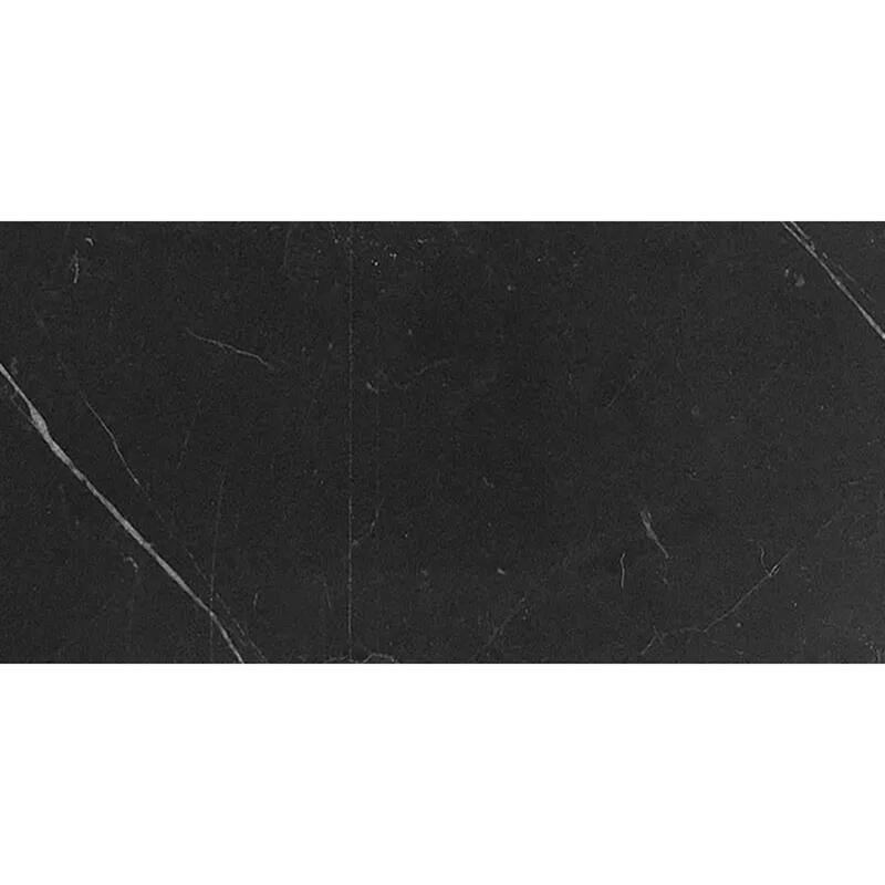 Apollo tile 12 x 24 Grandis Honed Nero White Vein Eastern Black Marble Tile (10 sq ft/case) - 5 Pack